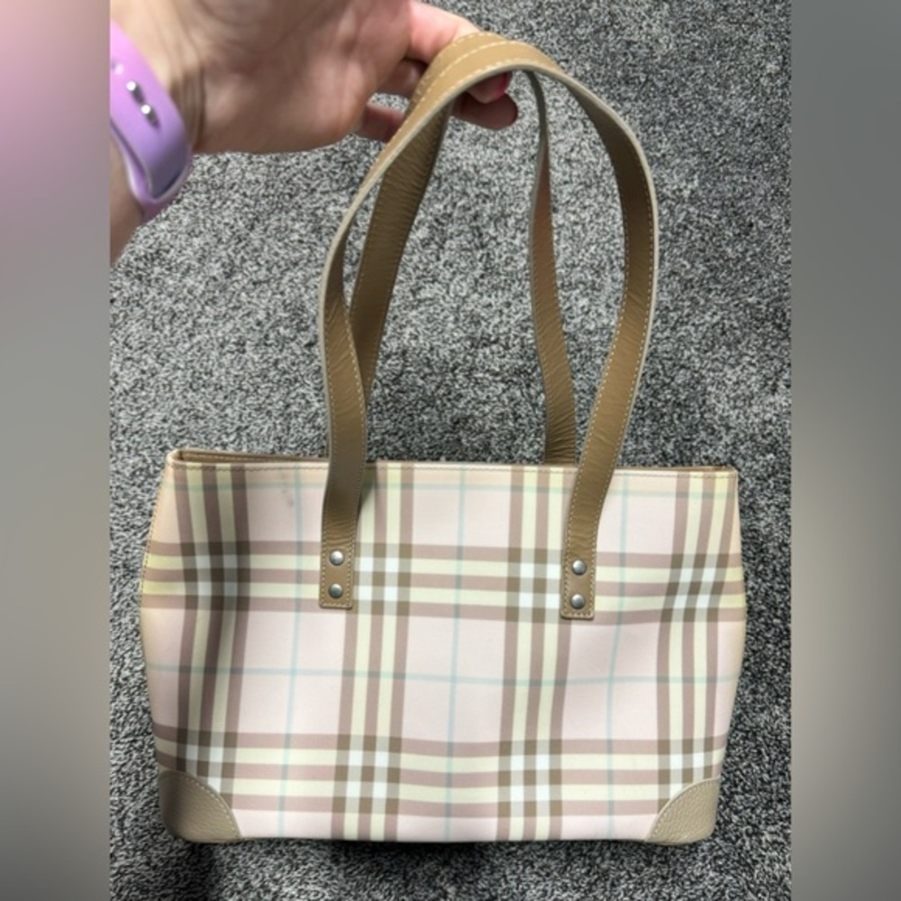 Burberry vintage pale pink Nova Check tote handbag